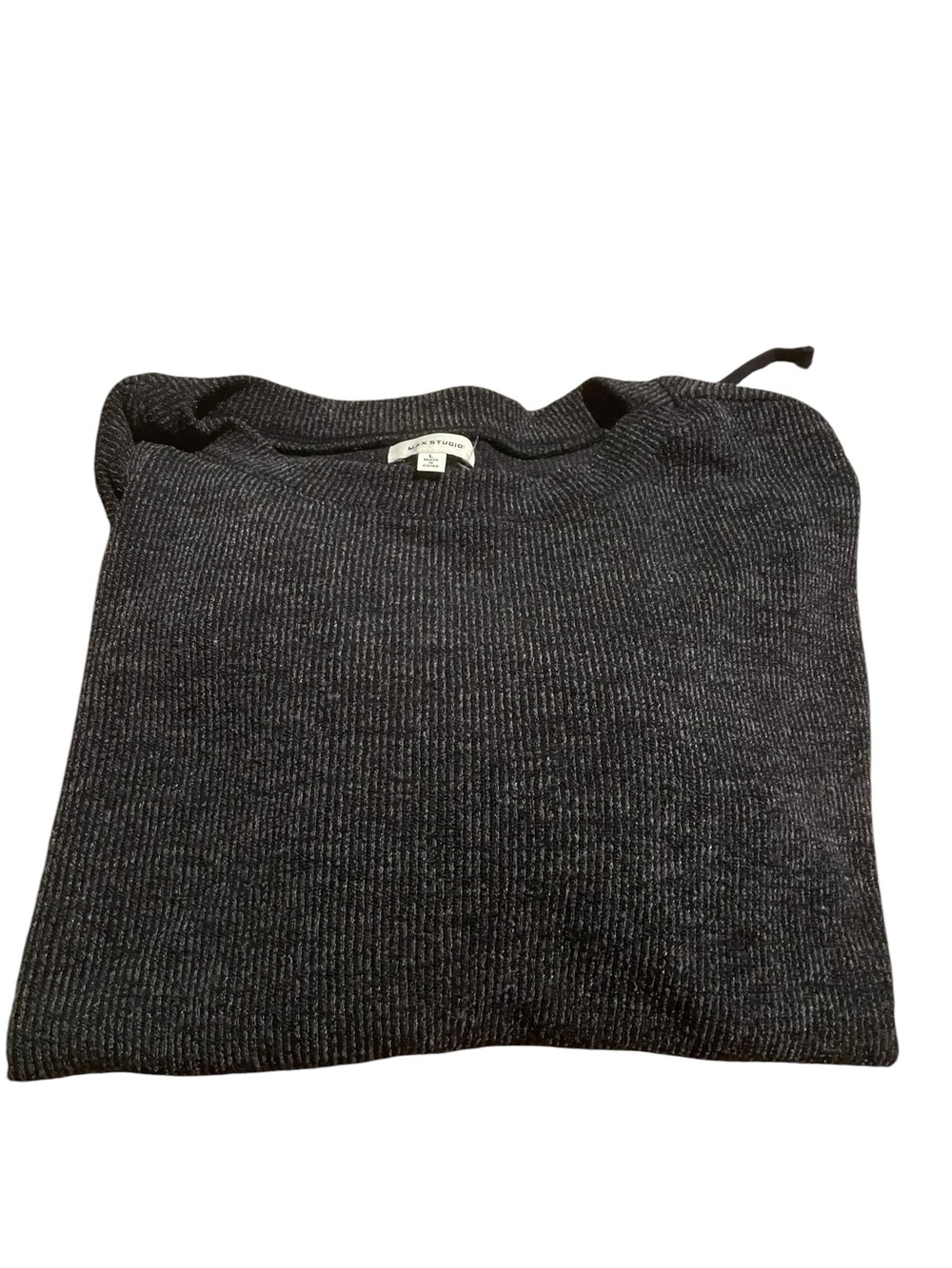Max Studio Charcoal Ribbed Crewneck Sweater ladies new never worn size large - Picture 2 of 2